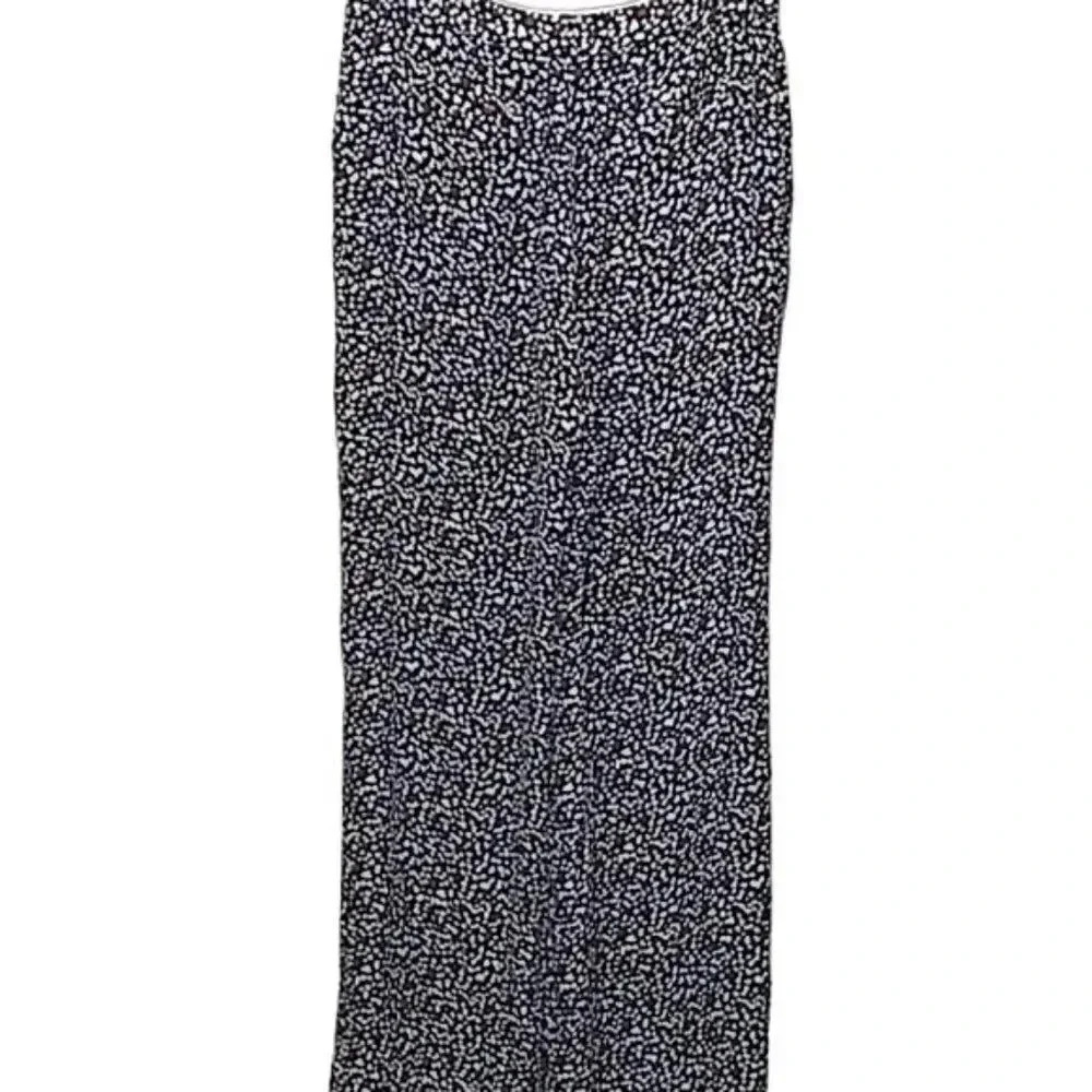 Michael Kors Heart Print Silk Wide Leg Navy Pants - Picture 6 of 6